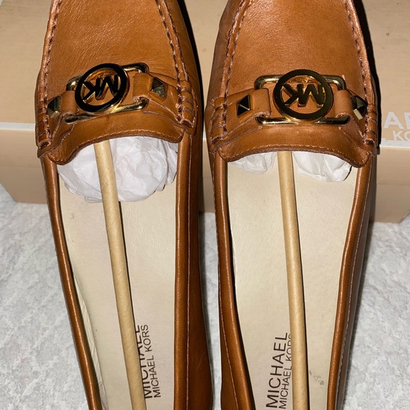Michael Kors Leather Loafers, 9, luggage color - Picture 3 of 10